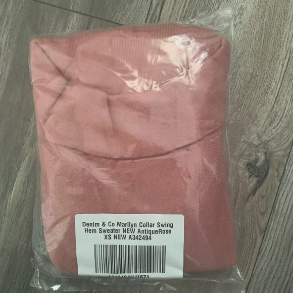 NWT DENIM & CO. MARILYN SWING SWEATER XS ROSE - Picture 5 of 6